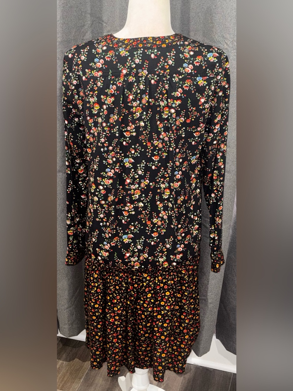 NWT Anthropologie Maeve Marlie Button Front Floral Tunic Dress Bohemian Size 4 - Picture 5 of 11